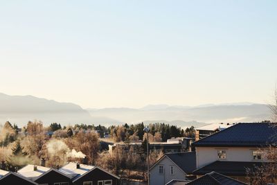 High angle view of townscape against sky