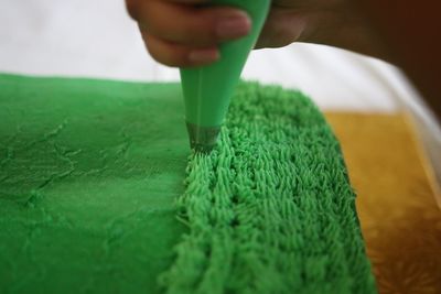 Close-up of person working