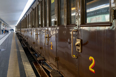 Train at railroad station platform