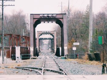 View of railroad tracks in winter