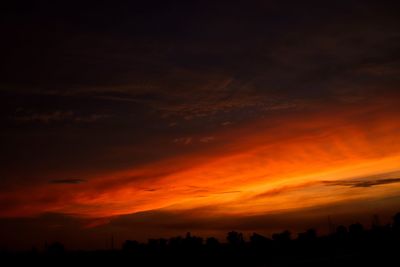 Scenic view of dramatic sky during sunset