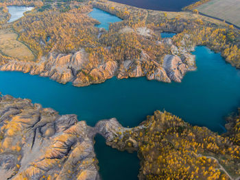 High angle view of sea