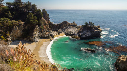 High angle view of beach