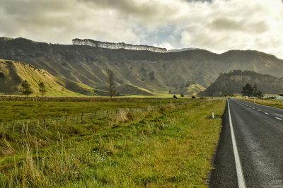 Scenic view of landscape against cloudy sky