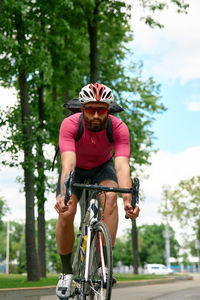 Man riding bicycle