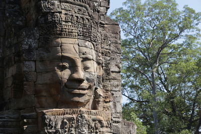 Low angle view of statue of a temple