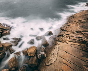 Scenic view of sea waves