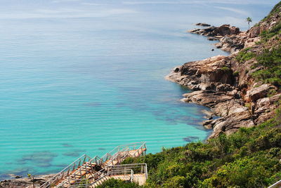 High angle view of sea against sky