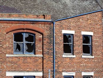 Low angle view of windows in building