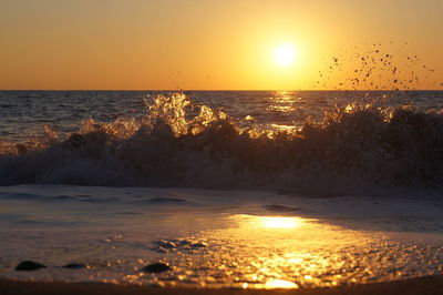 Scenic view of sea during sunset