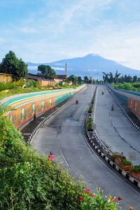 A beautiful view of slamet mountain that view from sudirman street on purwokerto 