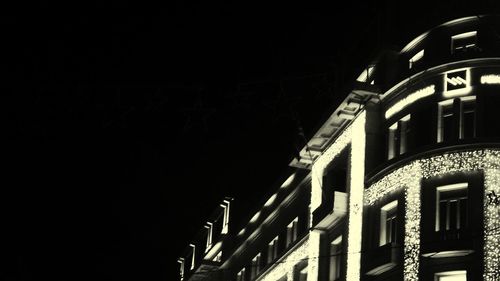 Low angle view of building at night