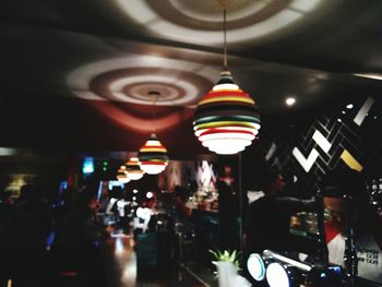 Close-up of illuminated lighting equipment