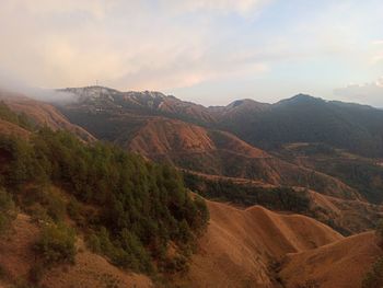 Scenic view of mountains against sky