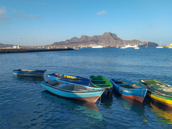 Fishermen boats in mindelo, cabo verde