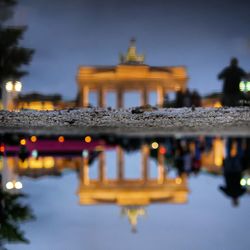 View of temple at night