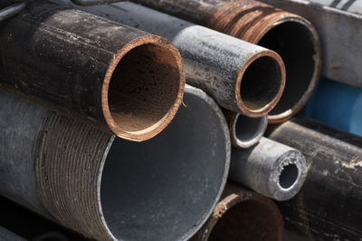 Close-up of rusty pipes