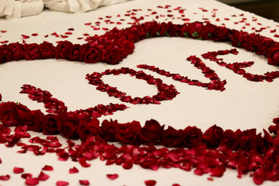 Close-up of heart shape cake