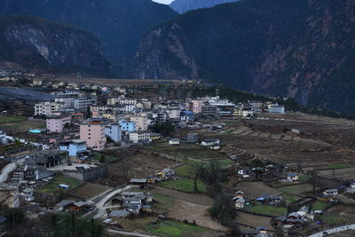 High angle view of townscape