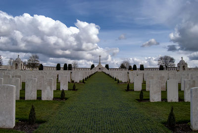 Tyne cot cemetery is located near ypres in belgium and is the largest british military cemetery 