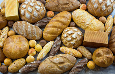 A lot of bread on the table