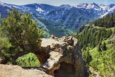 Scenic view of mountains against sky