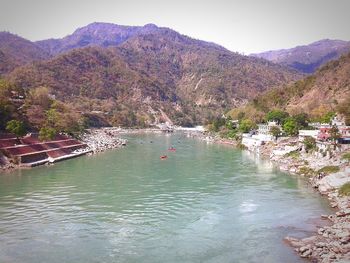 High angle view of river