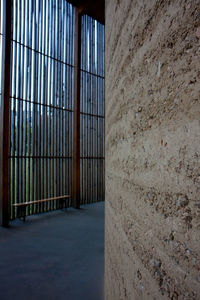 Surface level of empty corridor along walls