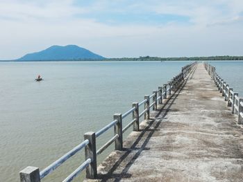 Scenic view of pier on sea