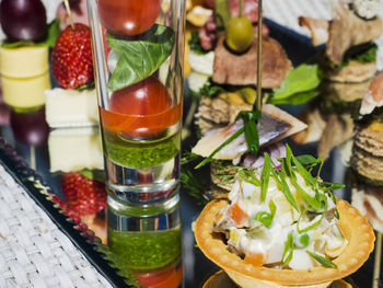 Various canapes and snacks served on platter