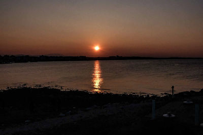 Scenic view of sunset over sea