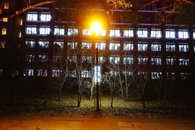 Illuminated window at night