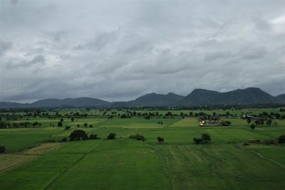 Scenic view of field against sky