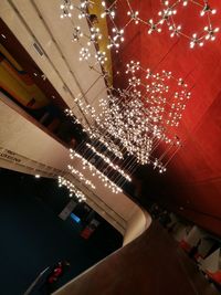 Low angle view of illuminated ceiling