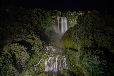 Scenic view of waterfall in forest