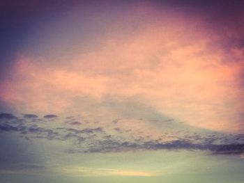 Low angle view of clouds in sky during sunset
