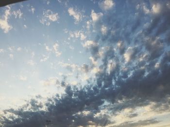 Low angle view of cloudy sky