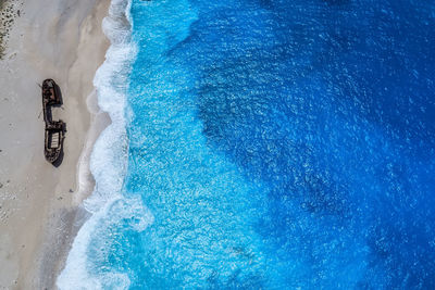 Aerial view of beach on sunny day