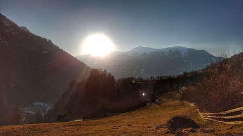 Scenic view of mountains against sky