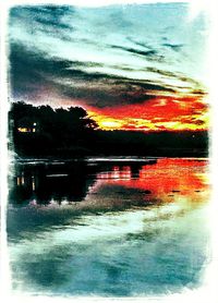 Reflection of sky on water