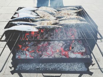 Meat on barbecue grill