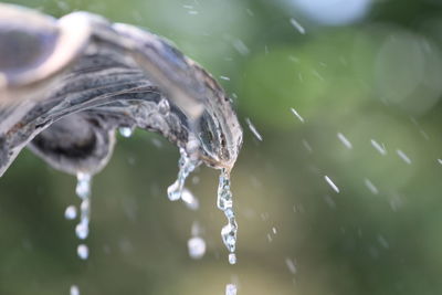 Close-up of water drop on fountain 