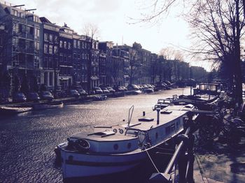 View of canal along buildings