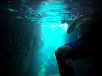 Man swimming in sea