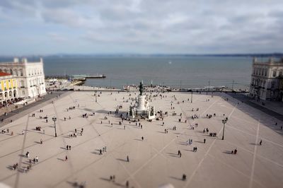 High angle view of praca do comercio