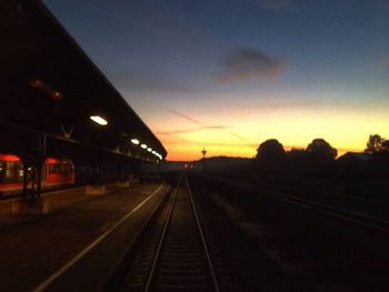 Railroad track at night