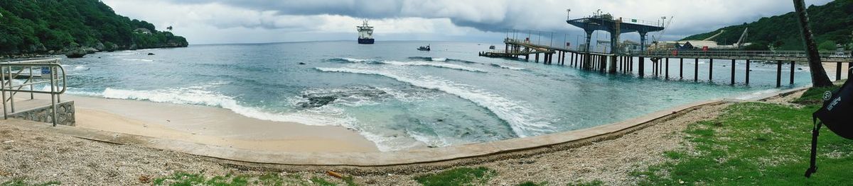 Panoramic view of beach against sky