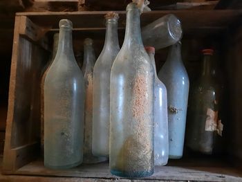 Close-up of bottles