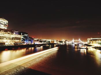 Illuminated cityscape at night