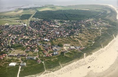 Aerial view of buildings in city